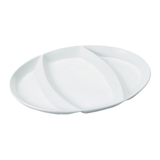 Petisqueira Oval Com 3 Divisoes